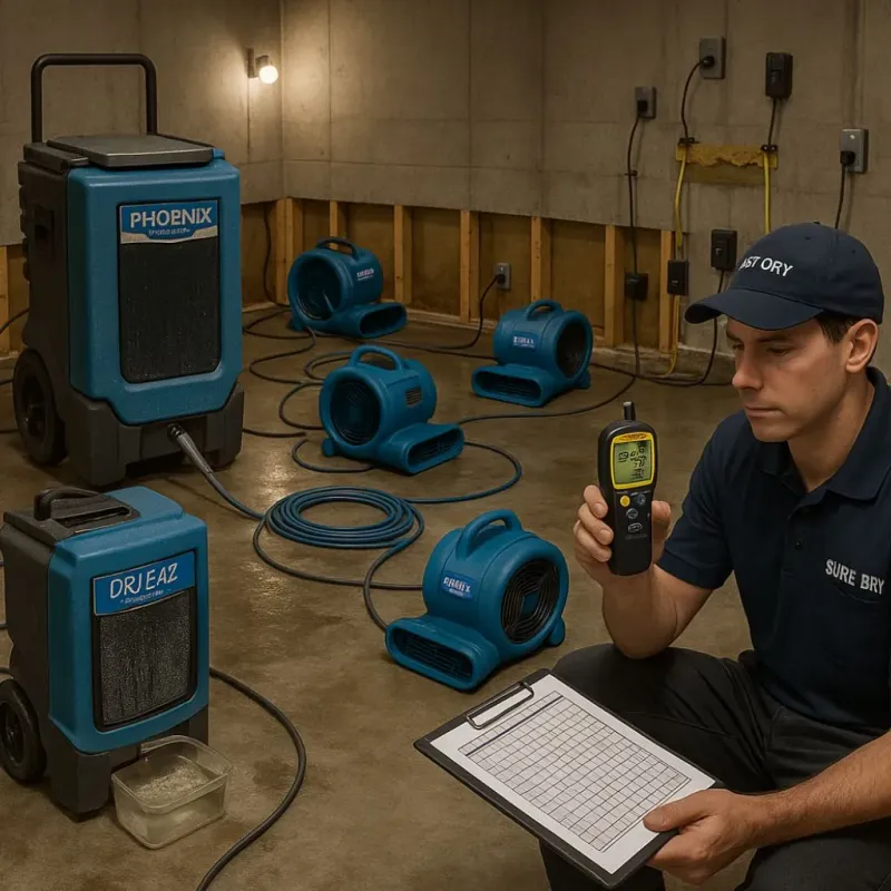Structural Drying and Dehumidification process in Berkley, MA